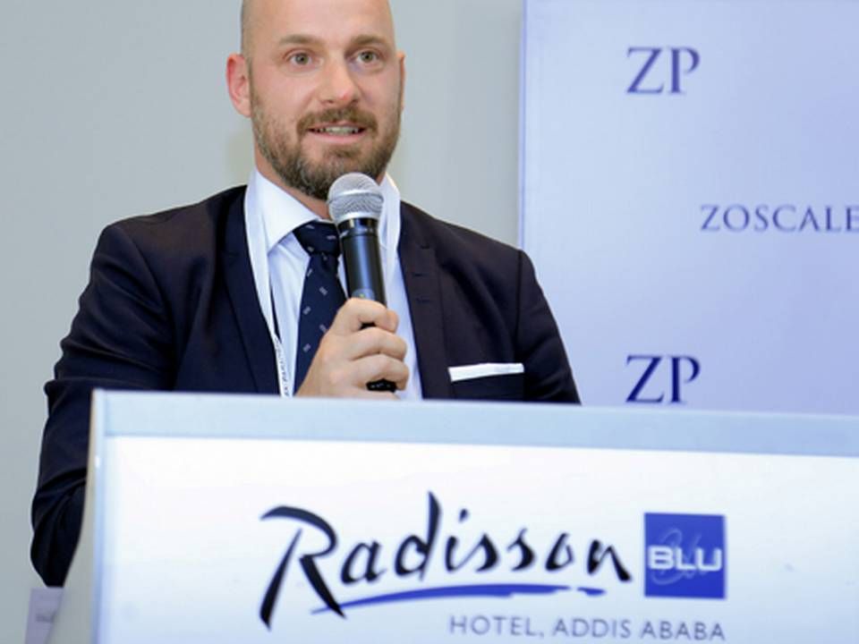 Jacop Rentschler gives a presentation at Radisson BLu Hotel at Addis Ababa -- the capital of Ethiopia | Photo: PR