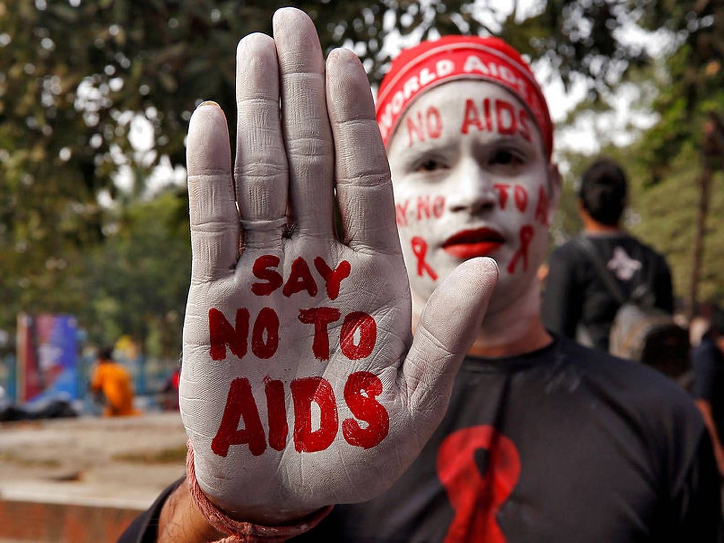 Billedet her er taget ved World Aids Day 2018 i Kolkata i Indien. | Foto: Ritzau Scanpix/Reuters/Rupak De Chowdhuri