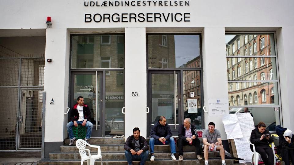 I 2015 valgte en gruppe flygtninge fra Syrien at sultestrejke foran Udlændingestyrelsen i Ryesgade på Østerbro i København. | Foto: Ritzau Scanpix/Martin Lehmann.