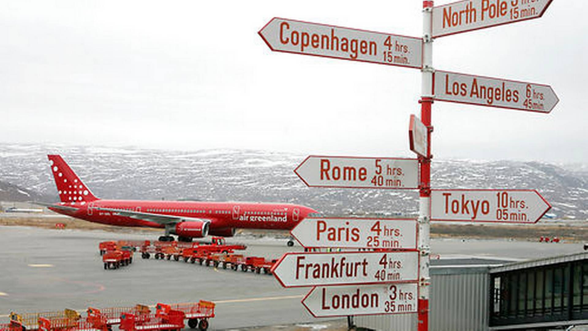 I dag kommer meget af flytrafikken ind i Grønland via lufthavnen i Kangerlussuaq (Søndre Strømfjord). Men nye investeringer vil gøre det muligt at lande store fly i Nuuk og Ilulissat. | Photo: Ritzau Scanpix