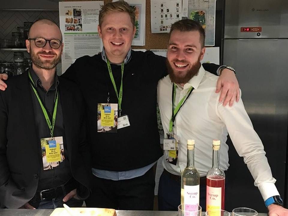 De tre stiftere bag The Syrup Company: Fra venstre: Roberto Ferro, Frederik Selvang og Patrik Drobny. | Foto: PR