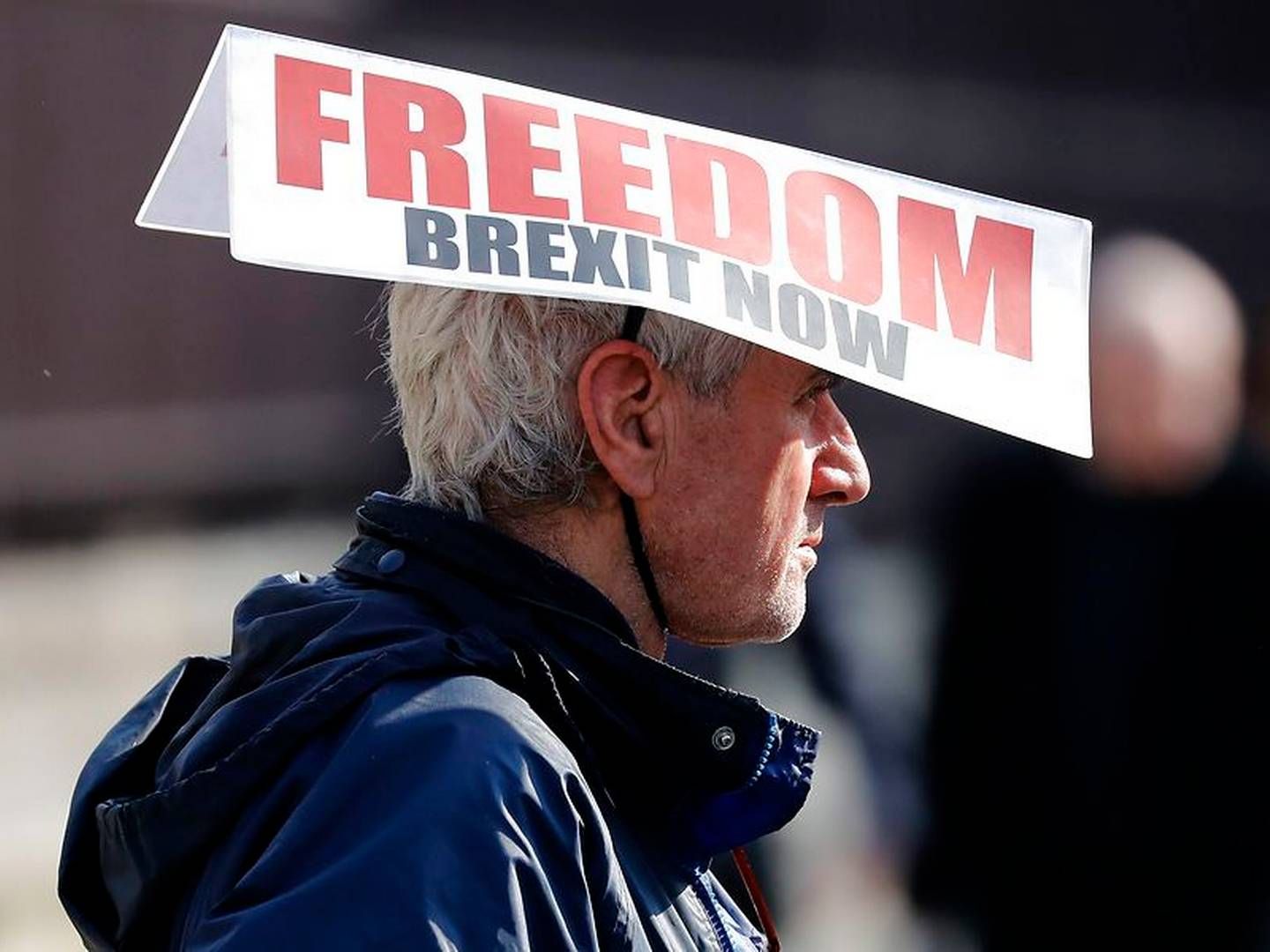 Demonstrant kræver brexit. | Foto: Ritzau Scanpix/Tolga AKMEN / AFP