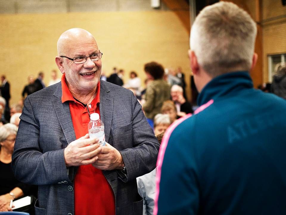 Heine Delbing og Jesper Bak på Totalbankens generalforsamling 4. april 2019. | Foto: Ritzau Scanpix/Carsten Bundgaard