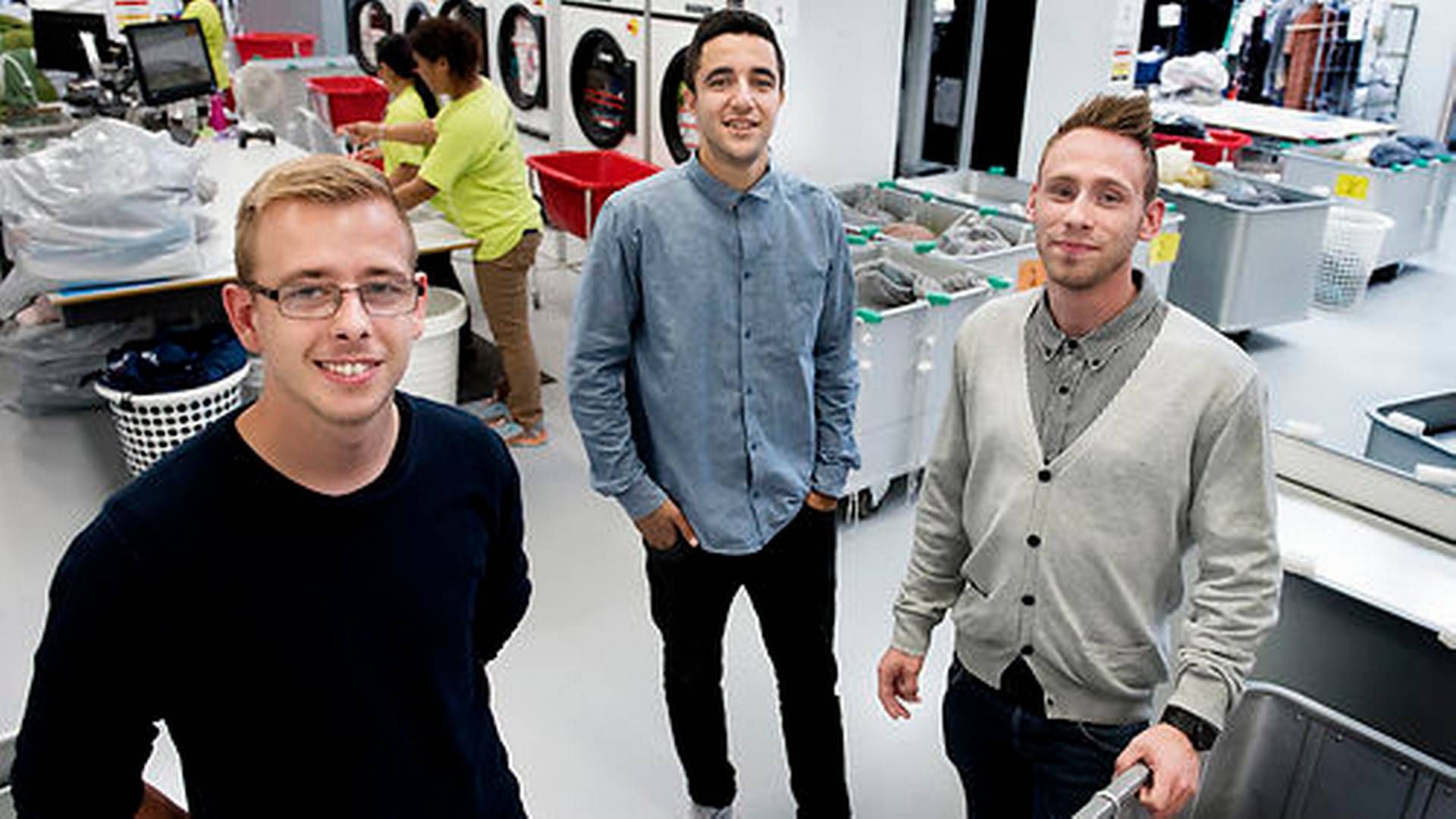 Her ses de tre stiftere af konkursramte Washa. To af dem, Max Stripp til venstre og Karim Ben M'Barek i midten, er medejer af Washa 3.0, som har købt konkursboet. | Photo: Ritzau Scanpix