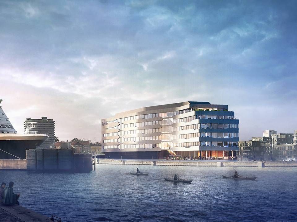 Pensiondanmark opfører DFDS' nye domicil i Nordhavn. | Foto: Visualisering/PLH Arkitekter.