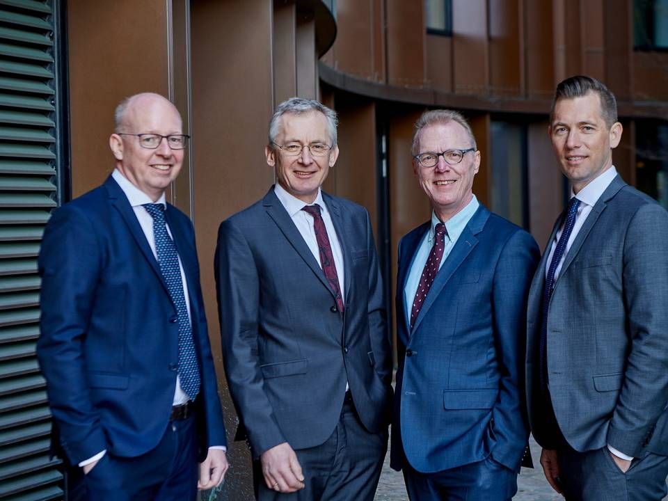 From left: Peder Sehested Lund, CFO og partner, John Fisker Bødker, partner, Niels Lorentz Nielsen, CEOr, og Morten Munkager Knudsen, partner. | Photo: PR.
