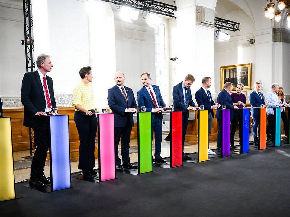 Valgkampens første partilederdebat blev sendt på Danmarks Radio fra Christiansborg. | Foto: Ritzau Scanpix/Ida Marie Odgaard