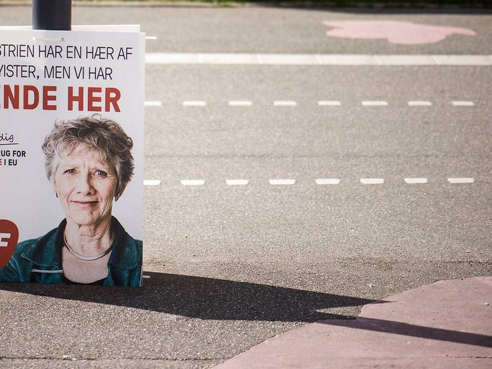 Valgplakat for Margrete Auken fra SF i København under Europaparlamentsvalget. | Foto: Kristian Djurhuus/Ritzau Scanpix