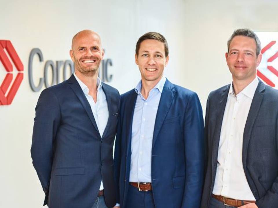 Fra venstre: Søren Schønnemann adm. direktør i Coromatic, Erik Bertman CEO i Coromatic Group, Michael Petersen tidl. adm. direktør i selskabet. | Foto: PR/Coromatic