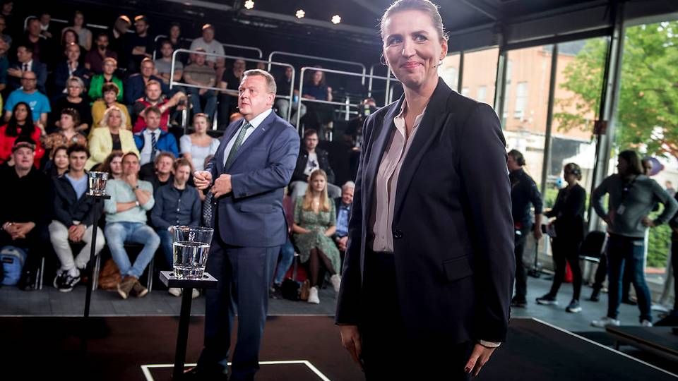 Søndag aften var Mette Frederiksen (S) og Lars Løkke Rasmussen (V) i politisk duel mod hinanden på TV2. | Foto: Ritzau Scanpix/Mads Claus Rasmussen