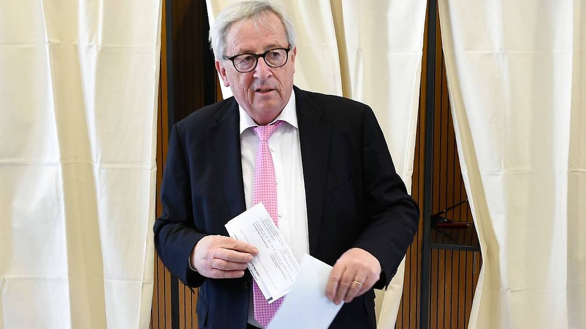 EU-præsident Jean-Claude Juncker stemmer ved EP-valget 2019. | Foto: Photo by JOHN THYS / AFP/Ritzau Scanpix