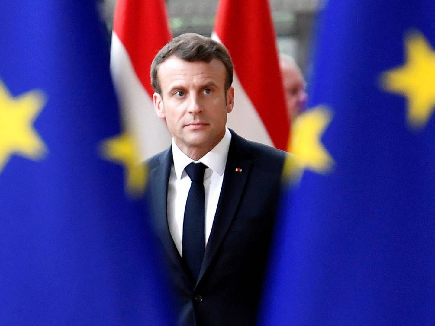 Emmanuel Macron nævner Margrethe Vestager som et bud på en kommende formand for EU-kommissionen. | Foto: Ritzau Scanpix/Reuters/Piroschka Van De Wouw