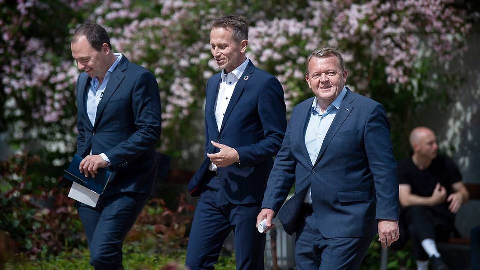 Lars Løkke Rasmussen, Kristian Jensen og Tommy Ahlers fremlagde onsdag et erhvervsudspil. | Foto: Ritzau Scanpix/Liselotte Sabroe