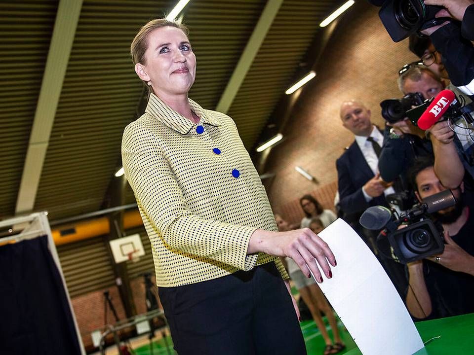 Socialdemokratiets formand, Mette Frederiksen, kan glæde sig over, at rød blok står til at få flertal ved folketingsvalget. | Foto: Ritzau Scanpix/Liselotte Sabroe
