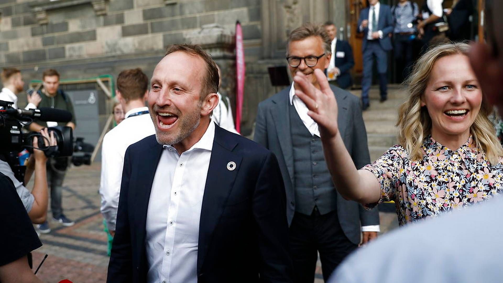 Martin Lidegaard og Ida Auken under valgfesten hos Radikale i Indre Slotsgård på Christiansborg under Folketingsvalget 2019, onsdag den 5. juni 2019. | Foto: Nikolai Linares/Scanpix 2019