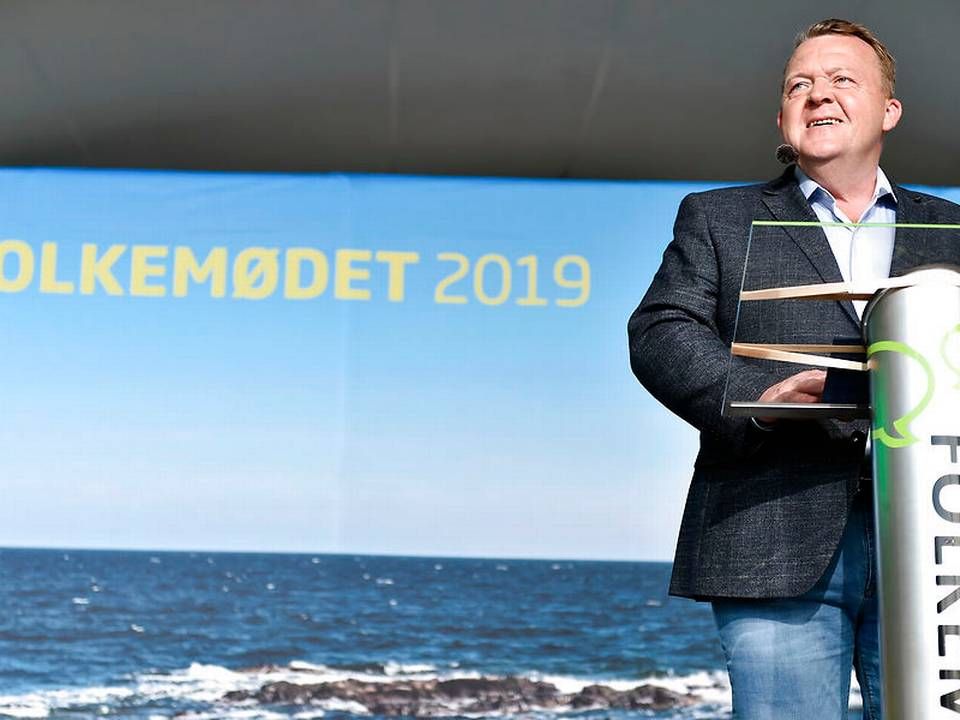 Lars Løkke Rasmussen, Venstres formand taler under den officielle åbning af Folkemødet i Allinge på Bornholm torsdag den 13. juni 2019. | Foto: Mads Claus Rasmussen/Ritzau Scanpix