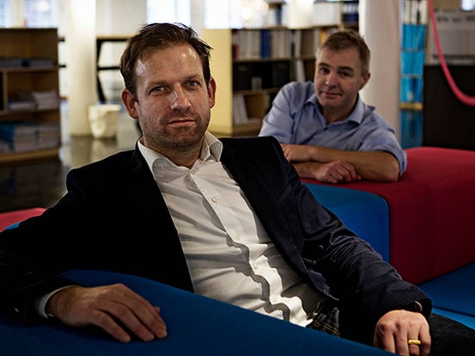 Anders Etgen Reitz (forrest) og Aage Krogh grundlagde sammen med en tredje partner advokatfirmaet Iuno i 2011. | Foto: Iuno/PR