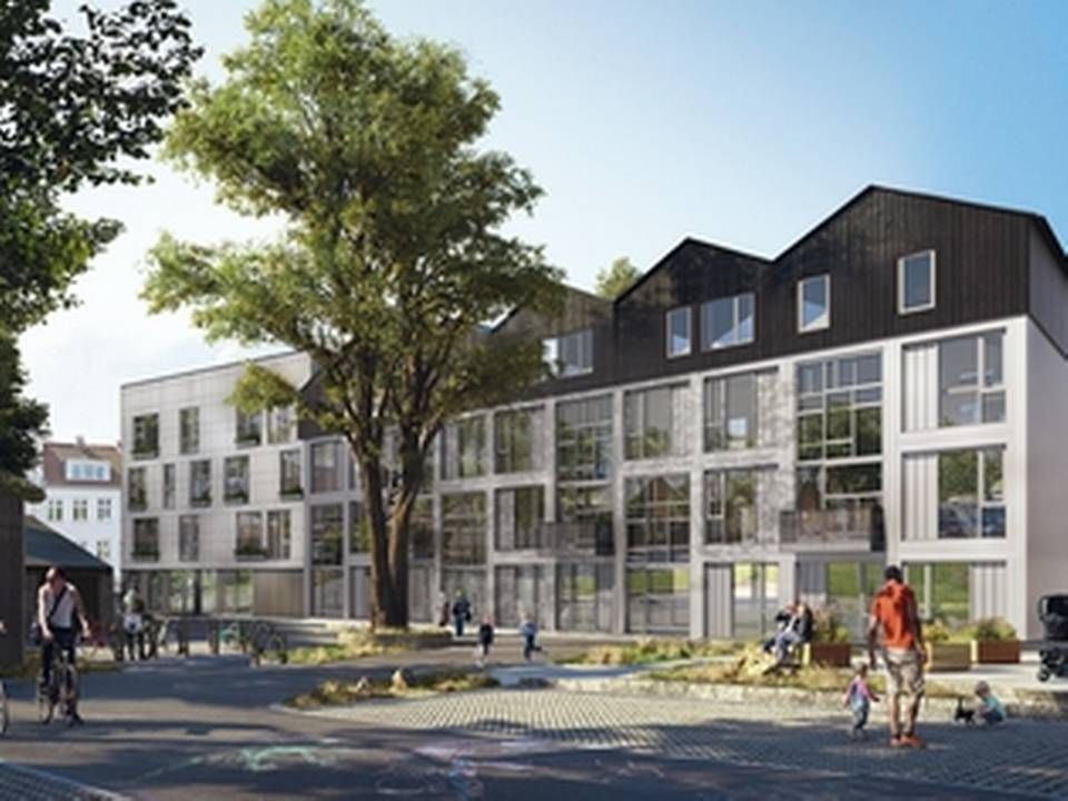 Q-Construction er i øjeblikket totalentreprenør på det almene boligprojekt på 7400 kvm i Knudrisgade i Aarhus, der med sine fem etager er byens højeste træhus. | Foto: PR / Boligkontoret Århus