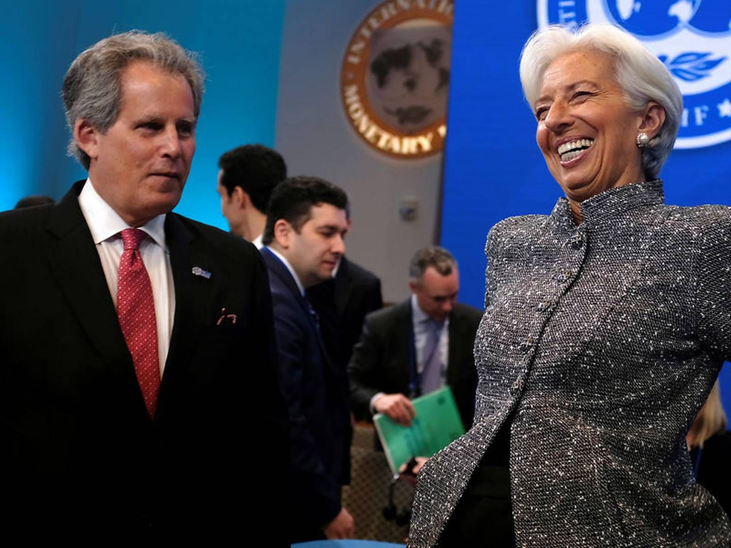 David Lipton (tv) overtager midlertidigt posten som chef for IMF efter Christine Lagarde (th). | Foto: James Lawler Duggan / Reuters / Ritzau Scanpix