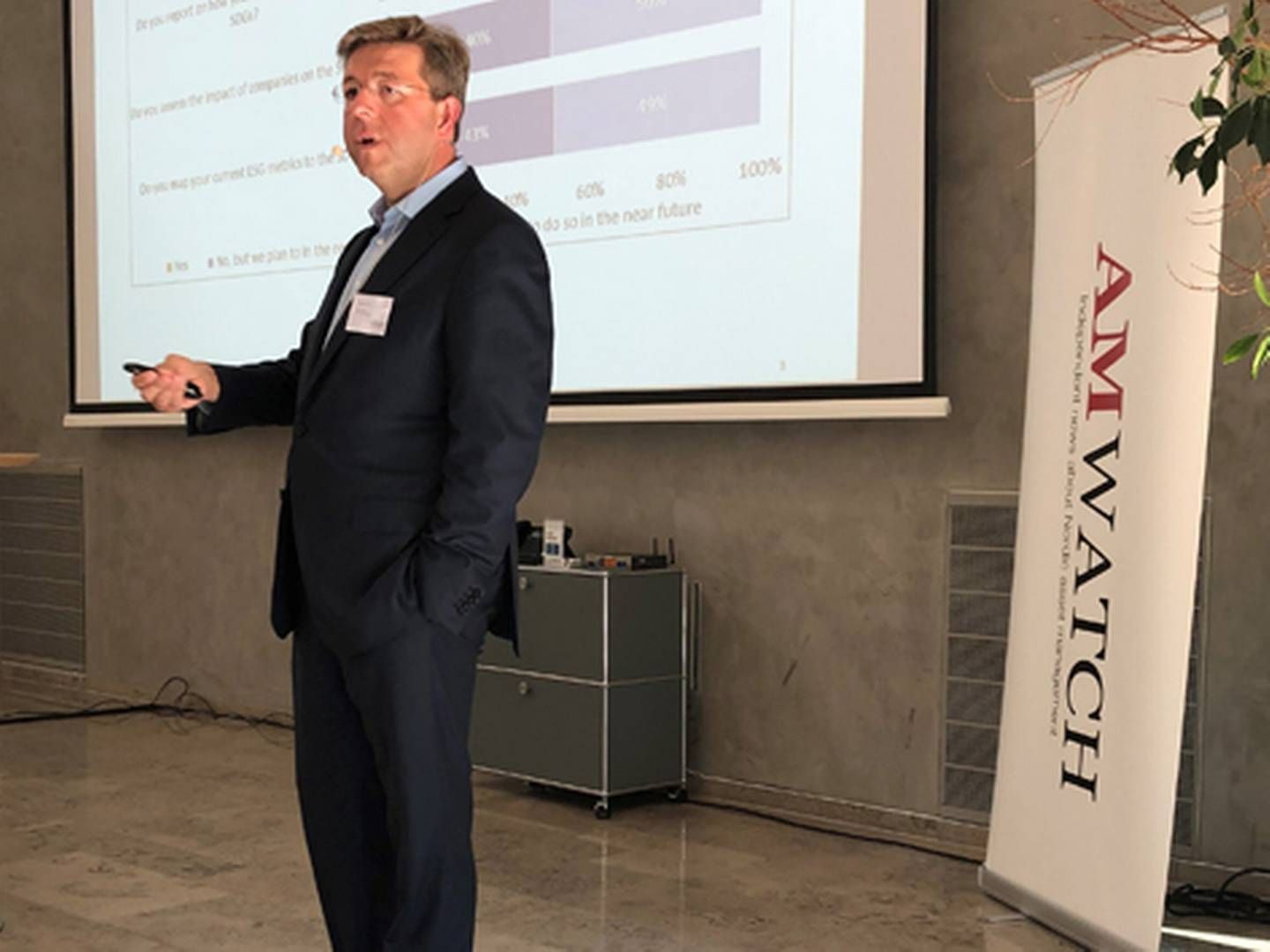 Tycho Sneyer presenting at Nordic Investment Forum. | Photo: Søren Rathlou Top / AMWatch