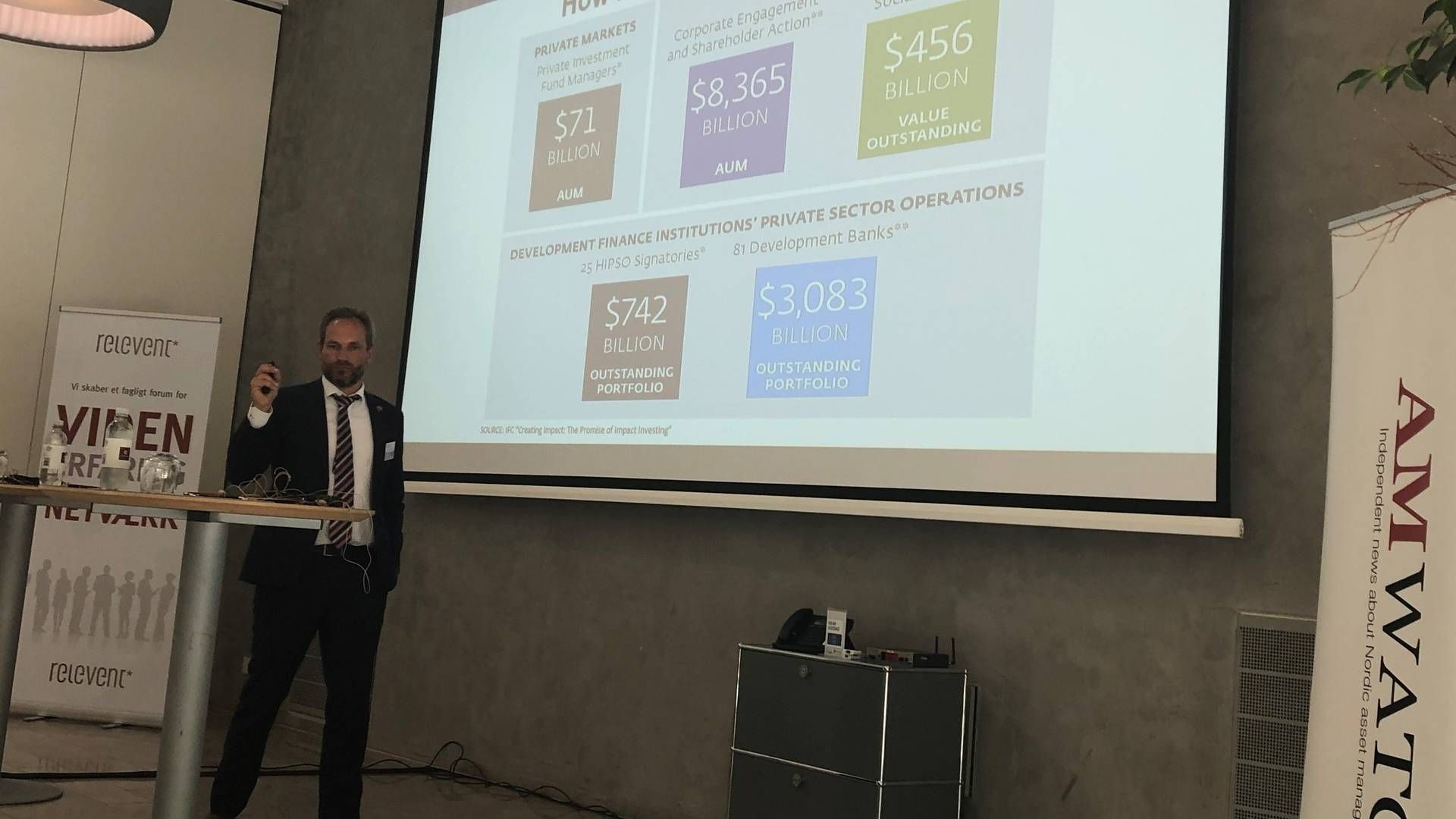 Christian Rosenholm presenting at Nordic Investment Forum. | Photo: Søren Top / AMWatch