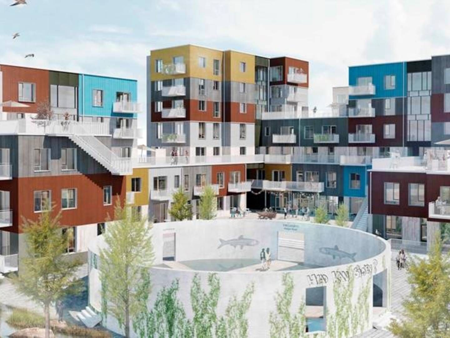 Fællesbyg Køge Kysts kommende byggeri. Visualisering: Tegnestuen Vandkunsten. | Foto: PR/Vandkunsten/Fællesbyg Køge Kyst