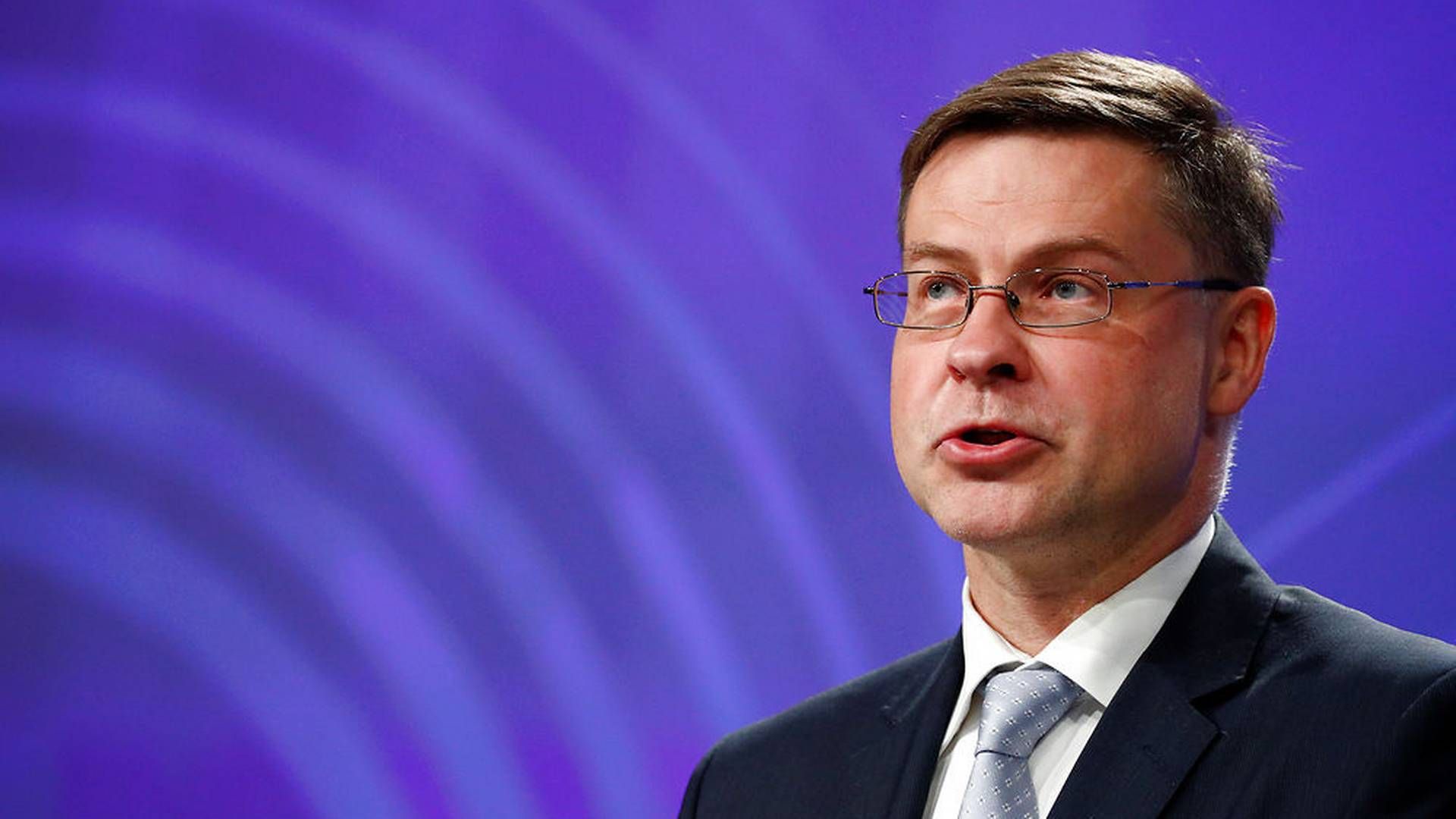 EU's finanskommissær og næstformand, Vladis Dombrovskis. | Foto: Francois Lenoir / Reuters / Ritzau Scanpix