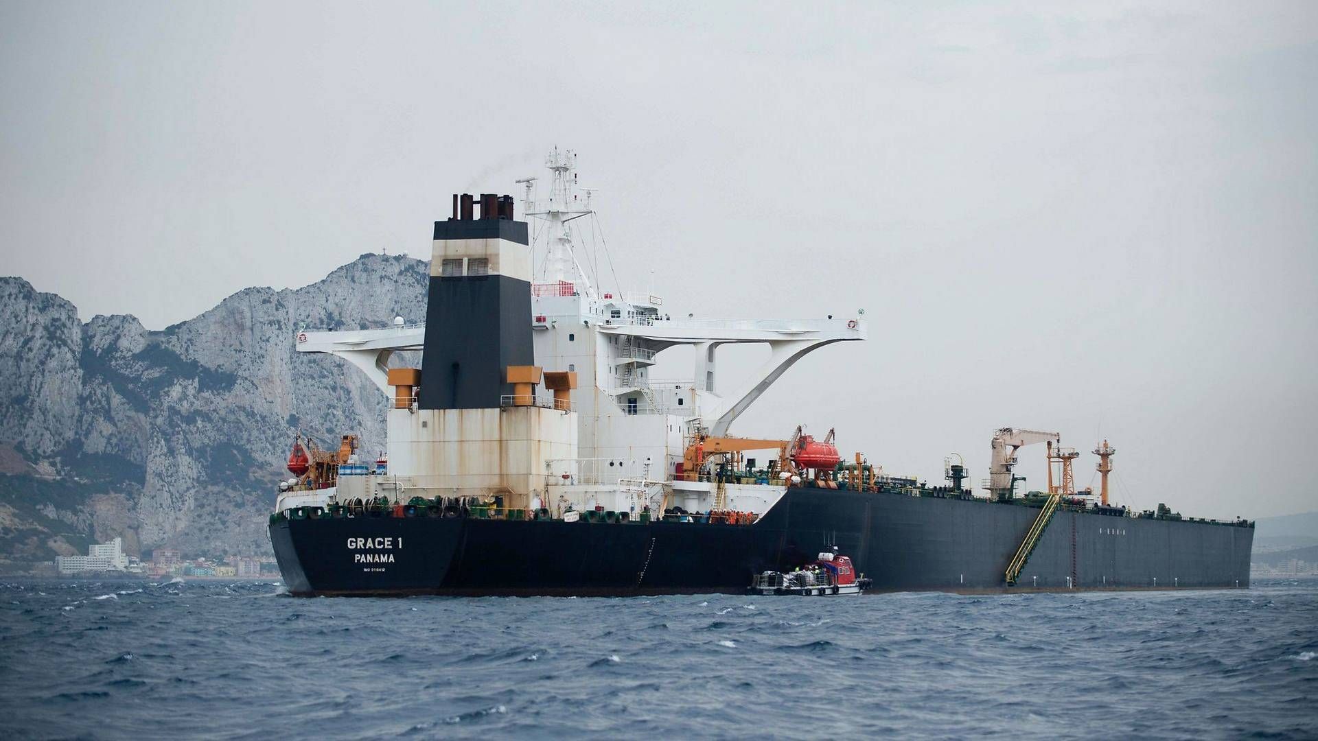 Skibet Grace 1, som siden torsdag i sidste uge har været tilbageholdt ud for Gibraltar. Foto: Jorge Guerrero / AFP / Ritzau Scanpix | Foto: Jorge Guerrero / AFP / Ritzau Scanpix