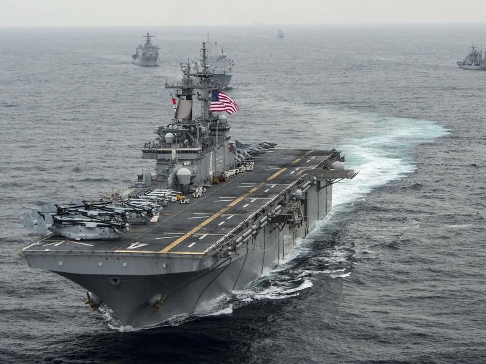 Dronen blev skudt ned af det amerikanske krigsskib USS Boxer. | Foto: Craig Z. Rodarte / US Navy / AFP / Ritzau Scanpix