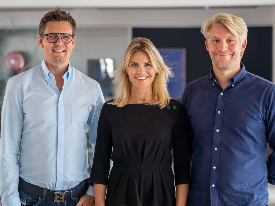 Mono Solutions tre medstiftere – fra venstre René Hedegaard Petersen (CCO), Louise Lachmann (CEO) og David Westmark Højelsen (CTO). | Foto: Mono / PR