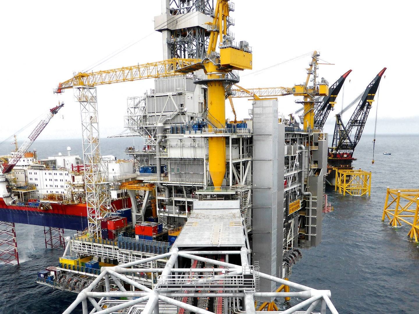 Equinor har sammen med Lundin og Spirit Energy fundet olie i Nordsøen. Her ses det norske selskabs Johan Sverdrup-platform i Nordsøen. | Foto: Nerijus Adomaitis / Reuters / Ritzau Scanpix