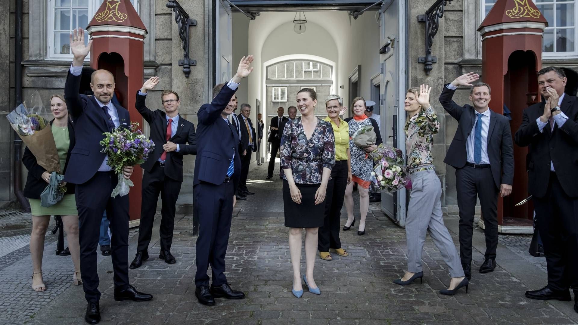 Statsminister Mette Frederiksen (S) præsenterer sin nye regering på Amalienborg Slotsplads 27. juni 2019. | Foto: Mads Nissen/RITZAU SCANPIX