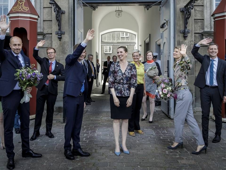 Statsminister Mette Frederiksen (S) præsenterer sin nye regering på Amalienborg Slotsplads 27. juni 2019. | Foto: Mads Nissen/RITZAU SCANPIX