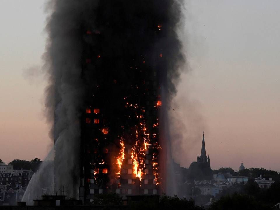 BeboelsesejendommenGrenfell Tower i det vestlige London brød 14. juni 2017 i brand. 71 mistede livet, mens over 70 blev såret. | Foto: Toby Melville / Reuters / Ritzau Scanpix