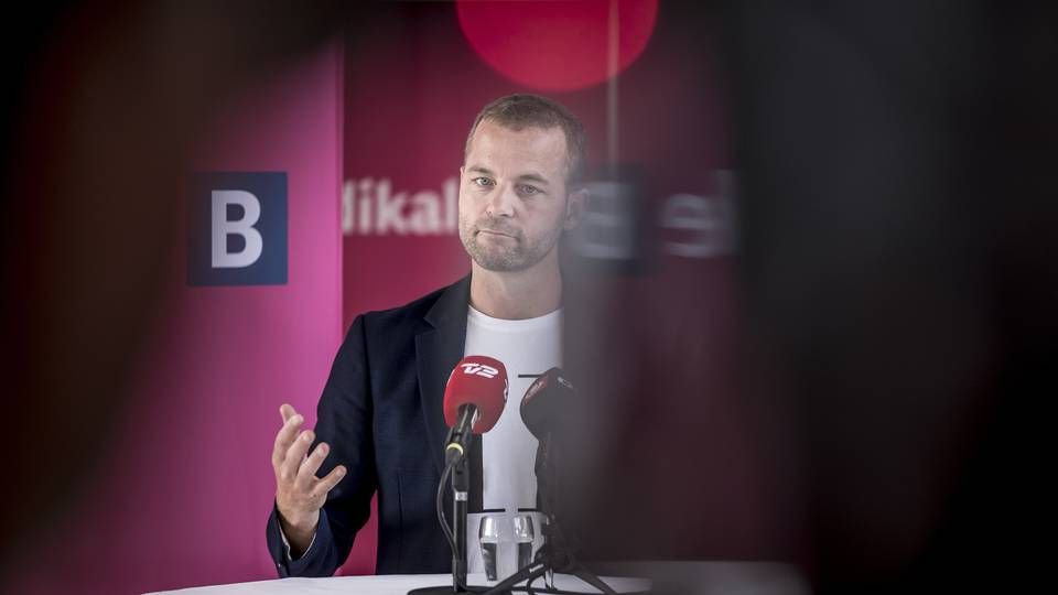 Morten Østergaard fra det Radikale Venstre holder pressemøde under sommergruppemødet på DI Konferencecenter i Nyborg, onsdag den 14. august 2019. | Foto: Mads Claus Rasmussen/Ritzau Scanpix