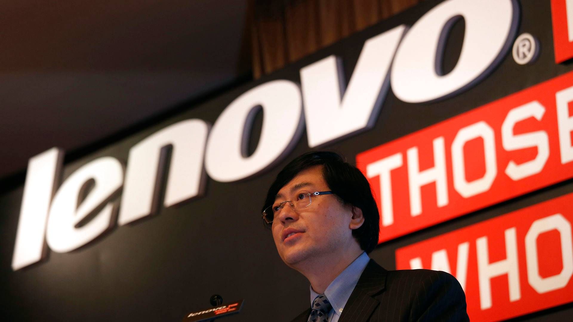 Formand og topchef i Lenovo, Yang Yuanqing, kunne torsdag præsentere rekordregnskab for første kvartal i regnskabsåret. | Foto: Bobby Yip / Reuters / Ritzau Scanpix