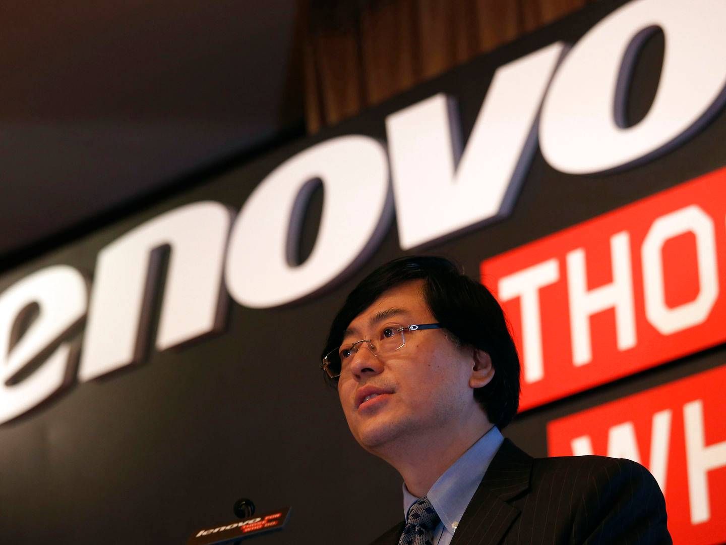 Formand og topchef i Lenovo, Yang Yuanqing, kunne torsdag præsentere rekordregnskab for første kvartal i regnskabsåret. | Foto: Bobby Yip / Reuters / Ritzau Scanpix