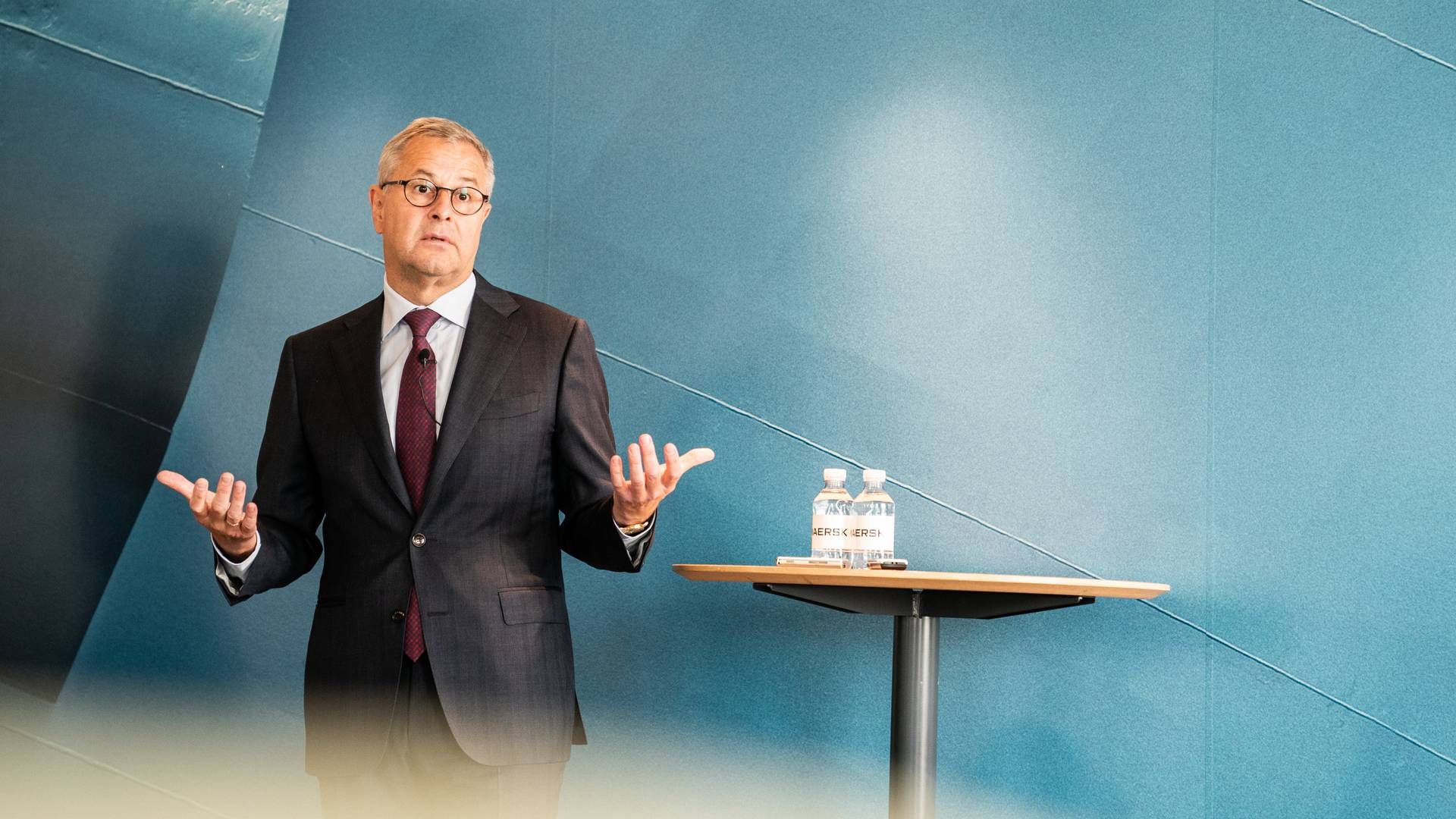 A.P. Møller - Mærsk A/S offentliggør regnskab for andet kvartal på et pressemøde med CEO Søren Skou på Esplanaden i København, torsdag den 15. august 2019. | Foto: Ida Marie Odgaard/Ritzau Scanpix