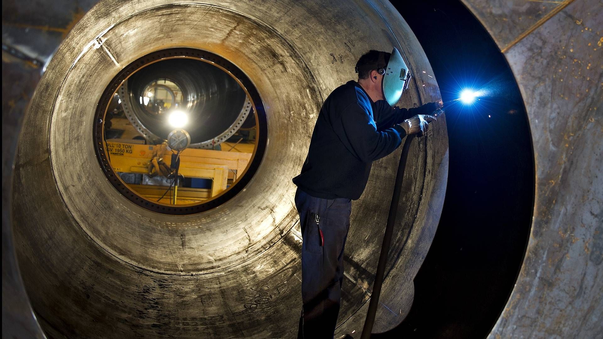 Fabrik i Varde producerer tårne i stål til Vestas vindmøller. | Foto: Henning Bagger / Ritzau Scanpix/bag / scanpix