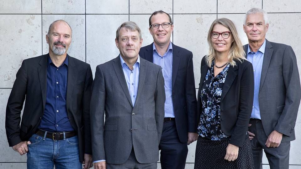 Poul Erik Krogh (teknisk direktør), Andreas Frøland (bestyrelsesformand), Christian Rosbæk (bestyrelsesmedlem), Susanne Møllegaard (adm. direktør) og Lars Lysdal Jensen (bestyrelsesmedlem). | Foto: PR