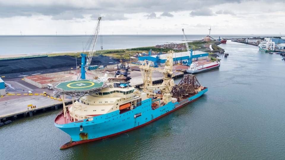Det bliver fra fartøjet Maersk Installer, at et projekt-team skal håndtere nedrivningen af infrastruktur fra Thames-feltet. | Foto: PR/Maersk