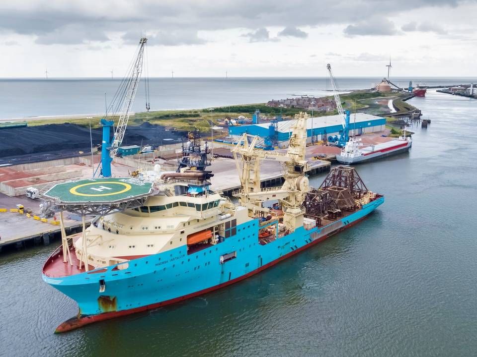 Det bliver fra fartøjet Maersk Installer, at et projekt-team skal håndtere nedrivningen af infrastruktur fra Thames-feltet. | Foto: PR/Maersk