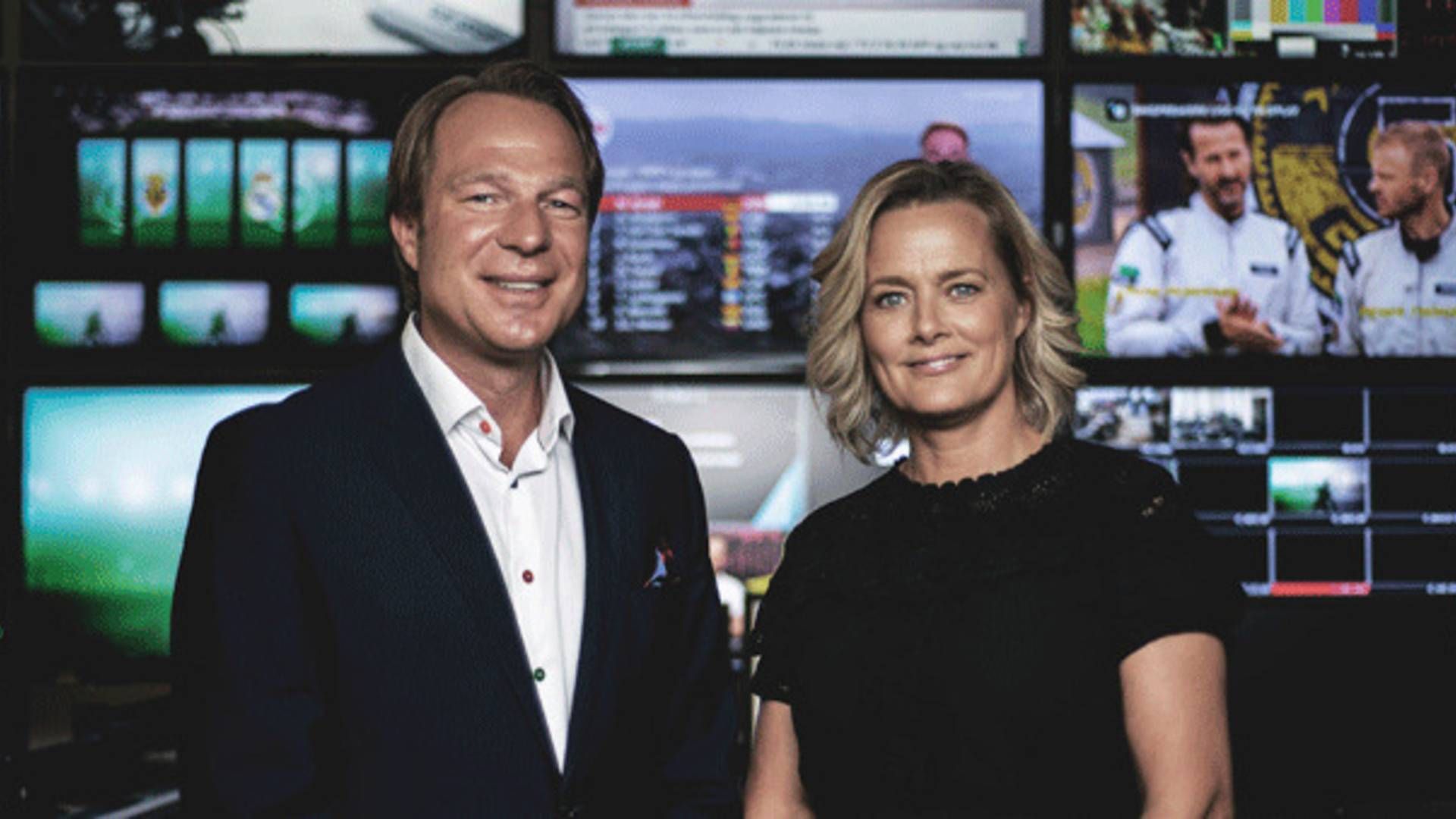 Frederik Lauesen og Anne Engdal Stig Christensen, hhv. sportschef og adm. direktør, TV 2. | Foto: Jens Wognsen/TV 2