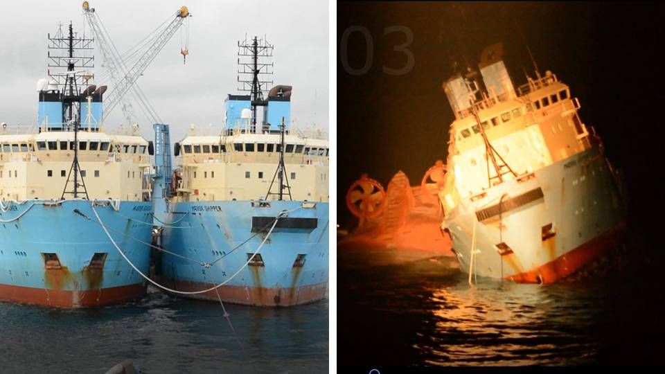 Skibene stævnede ud fra Frederica i midten af december og sank lidt over en uge senere. En video viser, at skibene var voldsomt skadet længe inden, de sank. | Foto: Screenshot