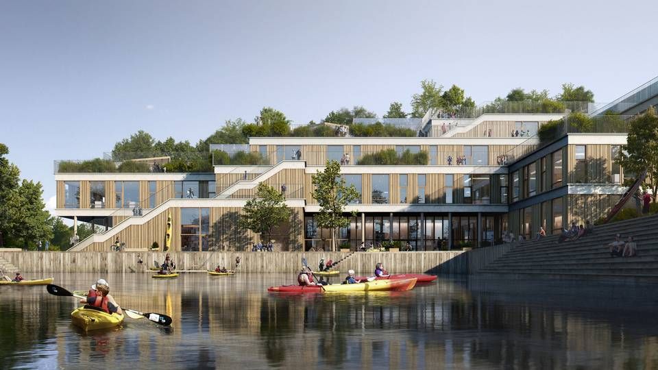 Den nye skole på Sluseholmen i København inddrager blandt andet vandet som læringselement. | Foto: PR/JJW Arkitekter.