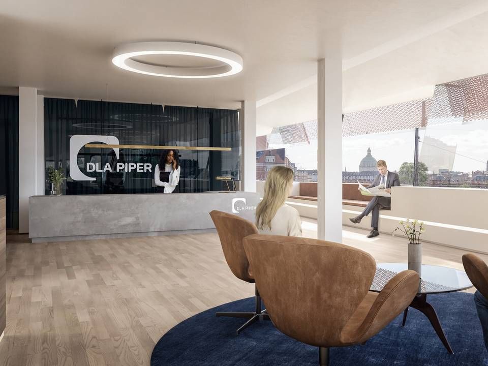 DLA Piper er et af de danske advokathuse, som skifter til åbne kontormiljøer i det nye lejemål Østerport II. | Foto: KHR Architecture / PR