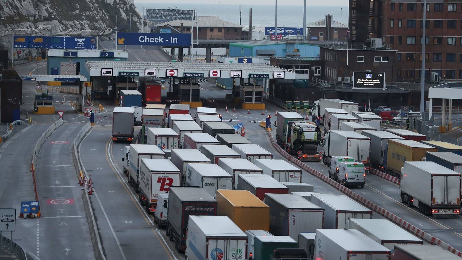 Den britiske regering frygter, at medicin til britterne kommer til at sidde fast i køer, hvis landet ender i et hårdt brexit. | Foto: Daniel Leal-Olivas/AFP / AFP