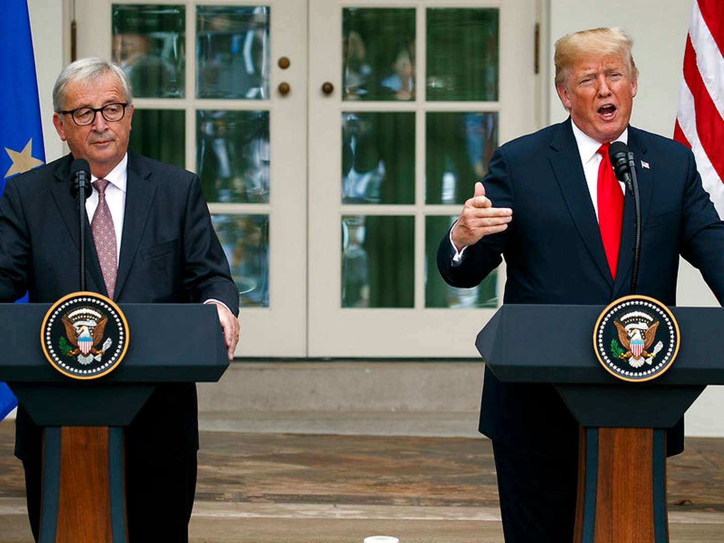 EU-kommissionsformand, Jean-Claude Juncker, og USA's præsident Donald Trump. | Foto: Evan Vucci/AP/Ritzau Scanpix