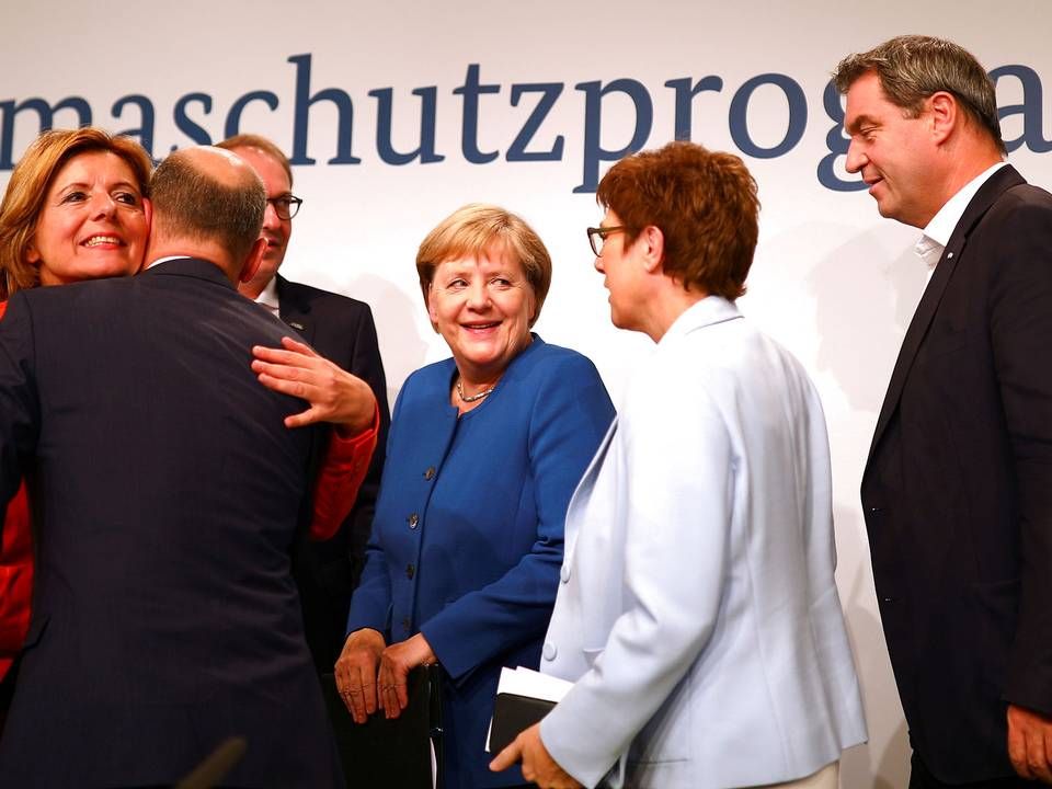 Den tyske regeringstop gratulerede sig selv over vedtagelsen af en ny klimaplan. Det var de tæt på ene om at gøre. | Foto: Hannibal Hanschke/Reuters/Ritzau Scanpix