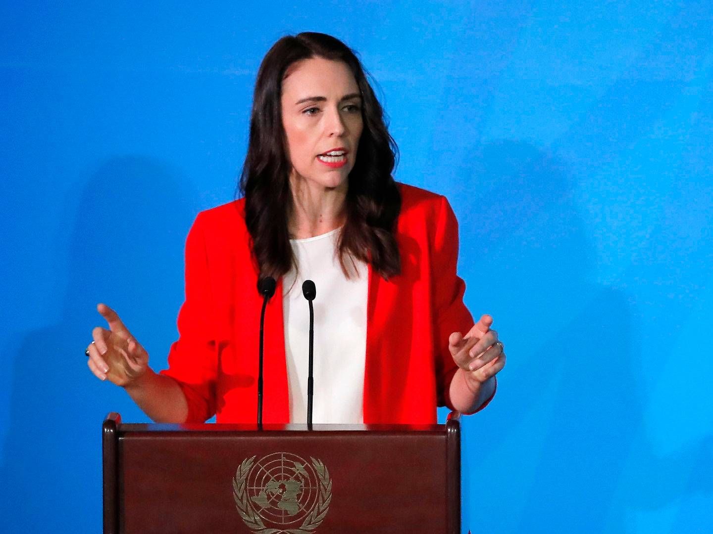 New Zealands premierminister, Jacinda Arden, til FN's Generalforsamling i New York. | Foto: Lucas Jackson/Reuters/Ritzau Scanpix